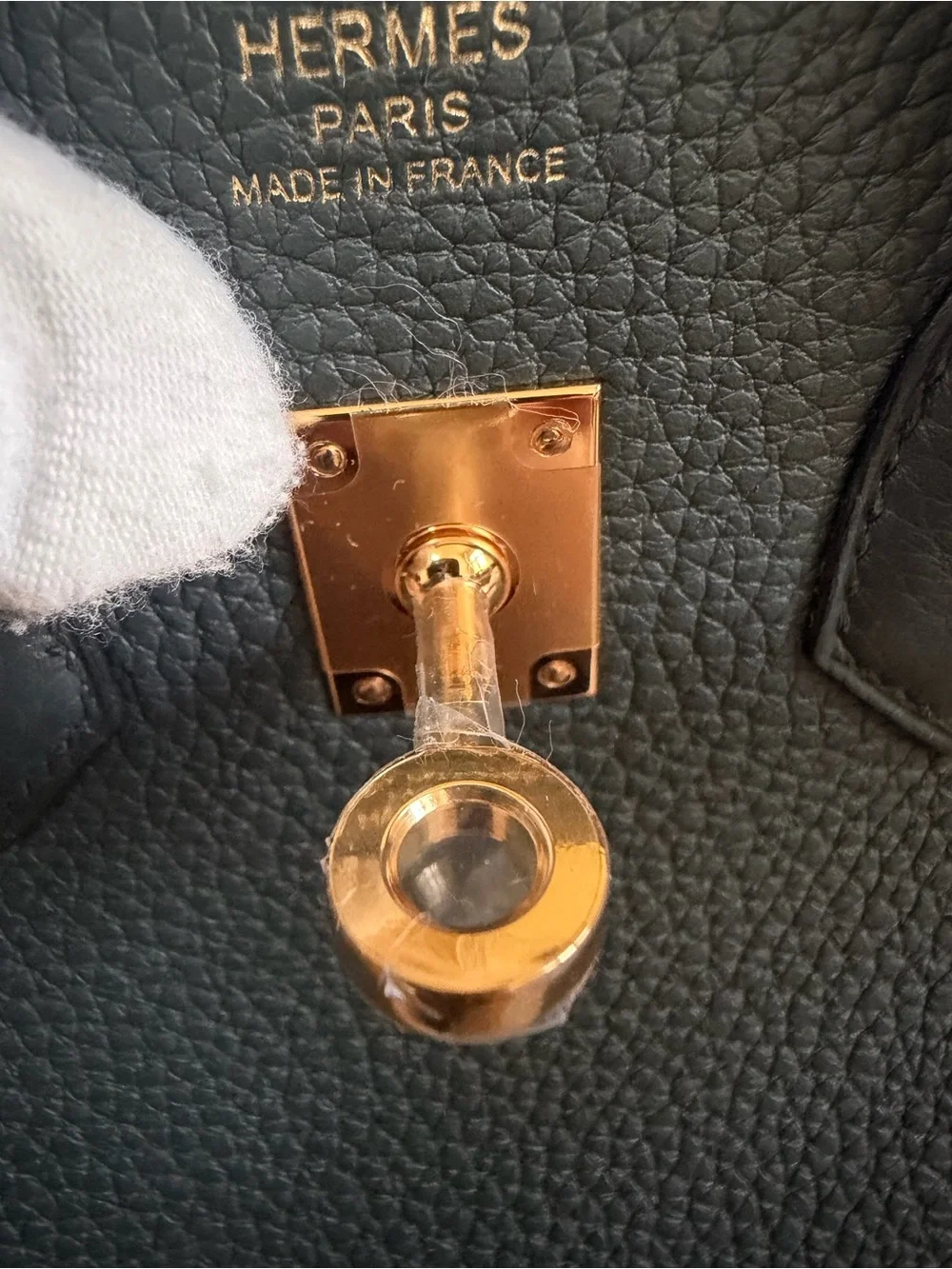 NEW w/ Receipt  HERMÈS Vert Fonce GHW Birkin 25 Togo Retourne , Stamp G-2026